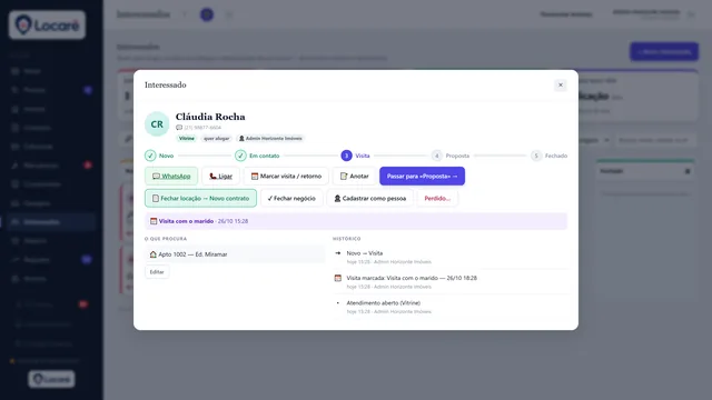 Interessados — a ficha